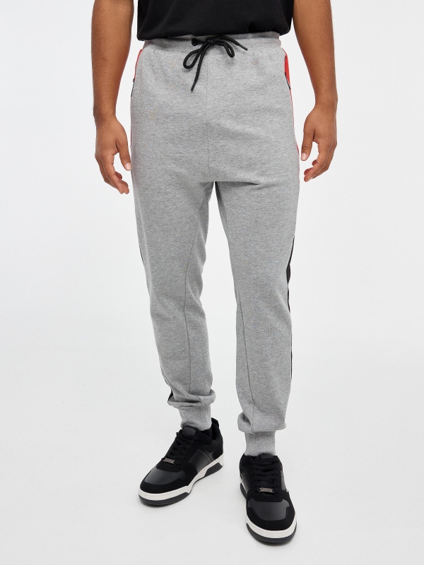 LEADER jogger pants medium grey vigore middle front view