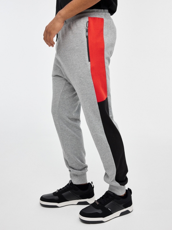 Pantalón jogger LEADER gris vigoré medio vista detalle