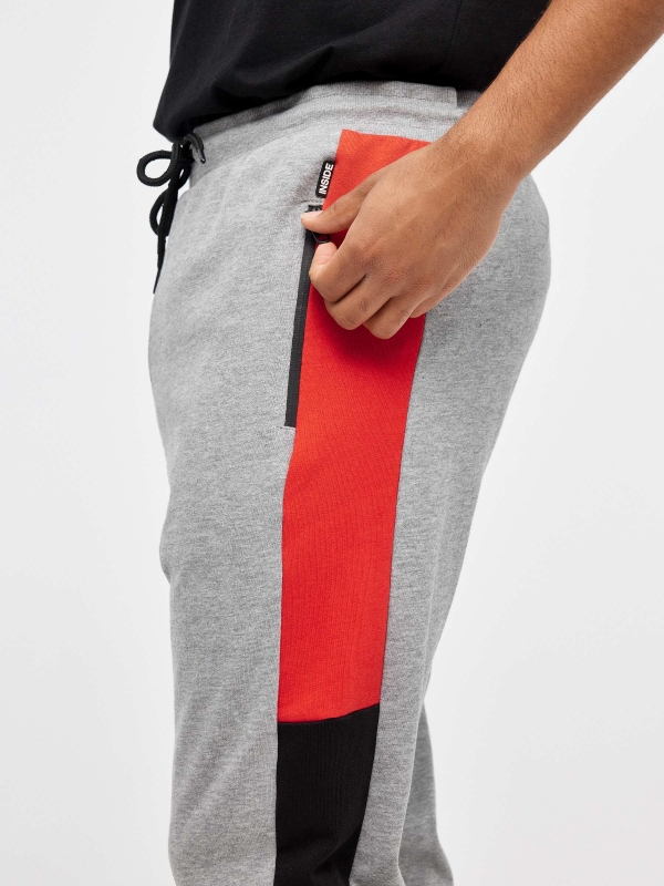 Pantalón jogger LEADER gris vigoré medio vista detalle