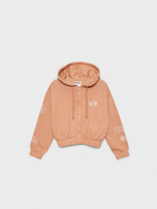  Forever Ramen crop sweatshirt light brown