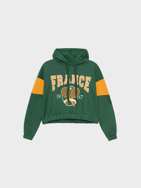  Sudadera crop France verde oscuro