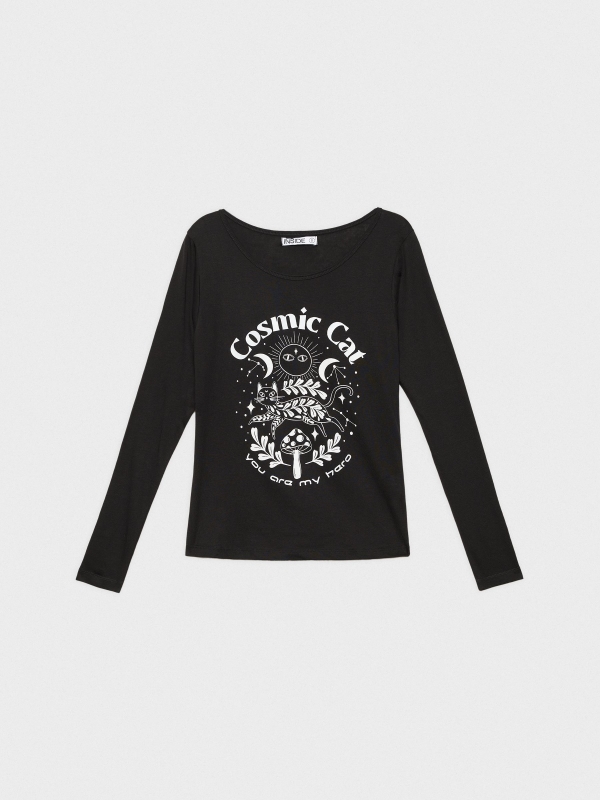  T-shirtComic Cat preto