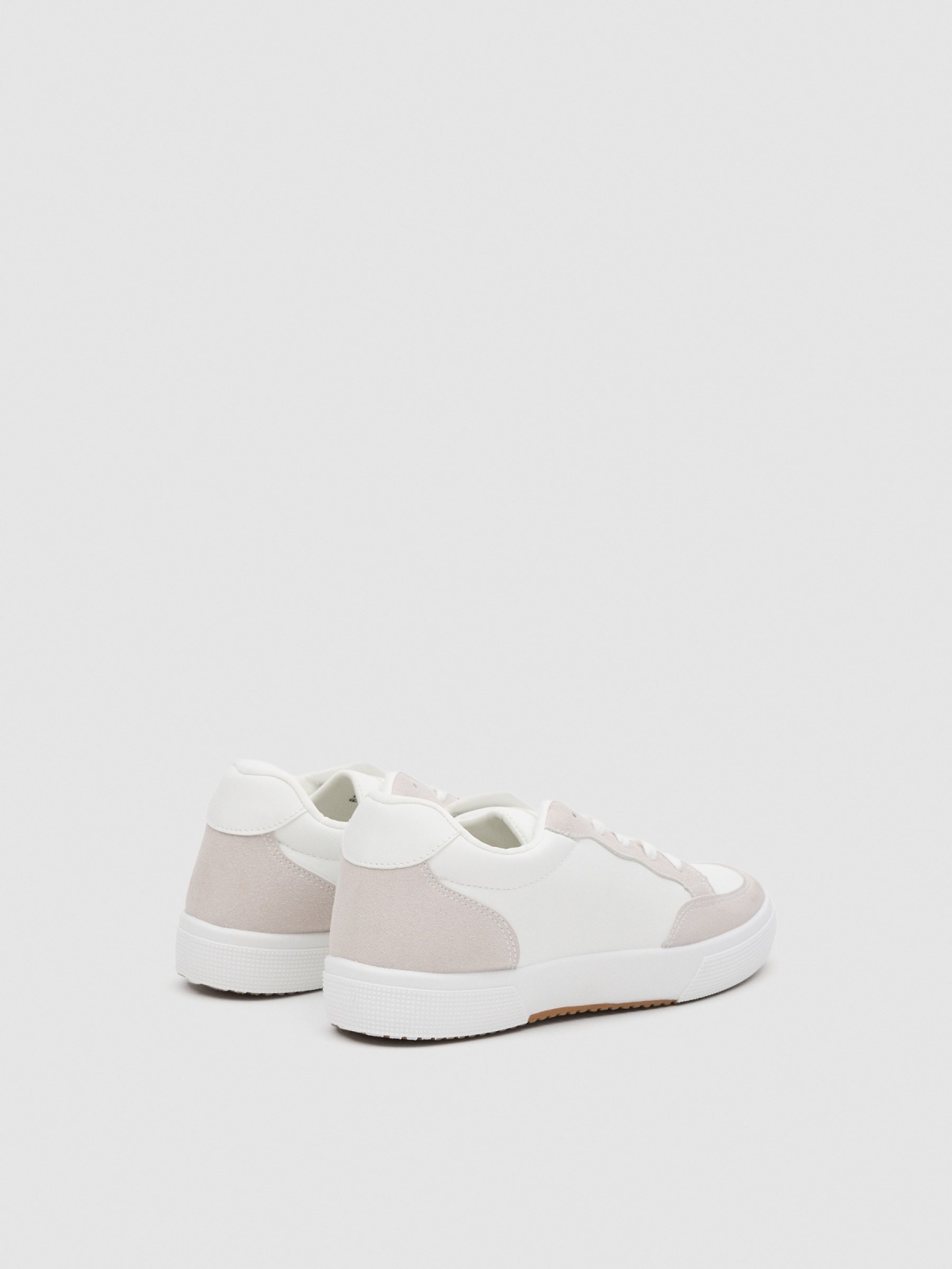 Combined sneakers white 45º back view