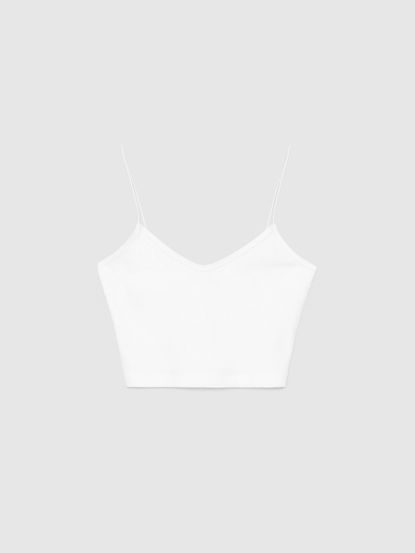  Ribbed strappy top white