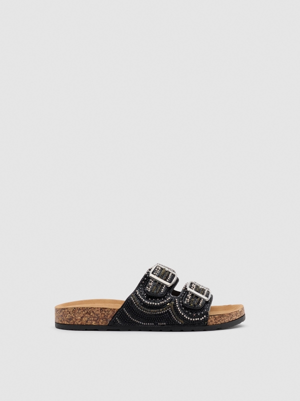 Two buckle sandal black