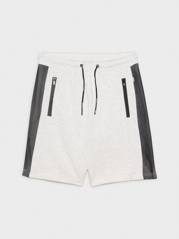  Combined panels jogger shorts grey
