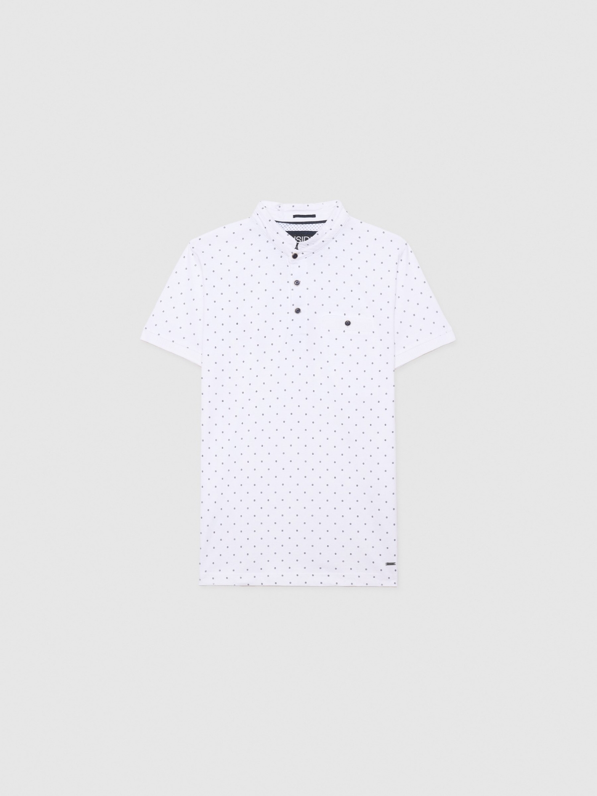  Mandarin collar polo shirt with pocket white