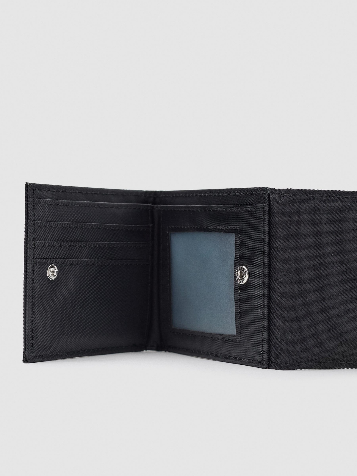 Basic nylon wallet black detail view