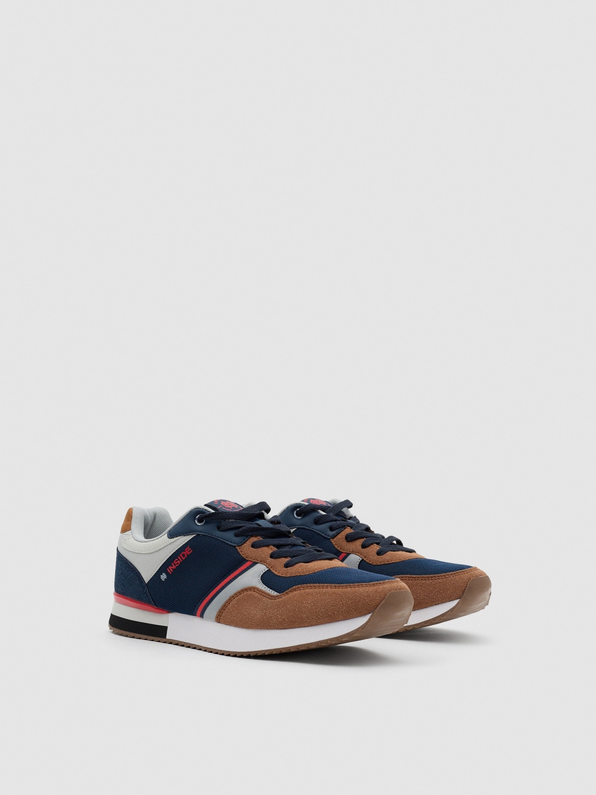 Combined casual sneaker navy 45º front view
