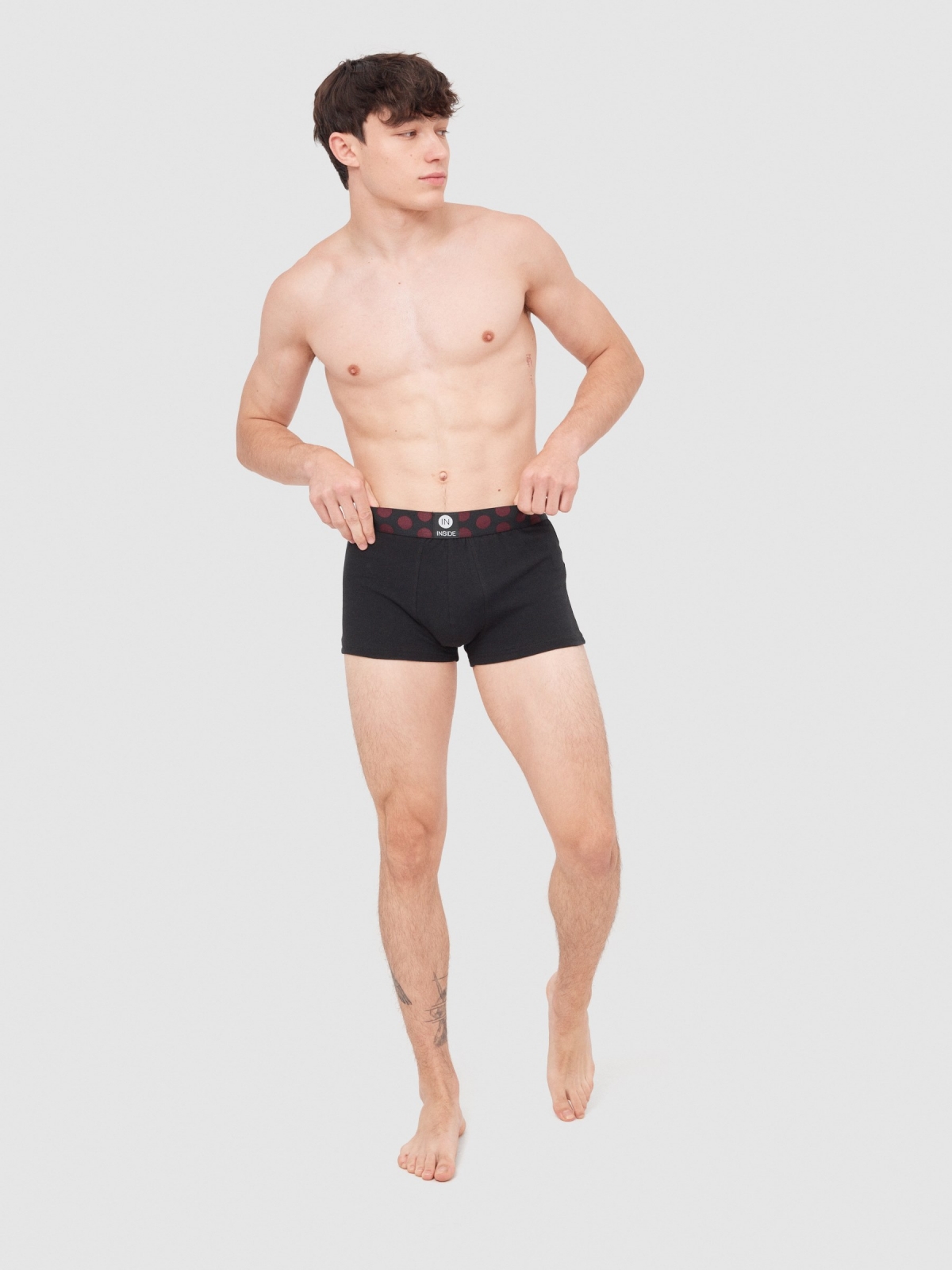 Cuecas boxer com cintura estampada 3 peças multicolorido vista meia traseira
