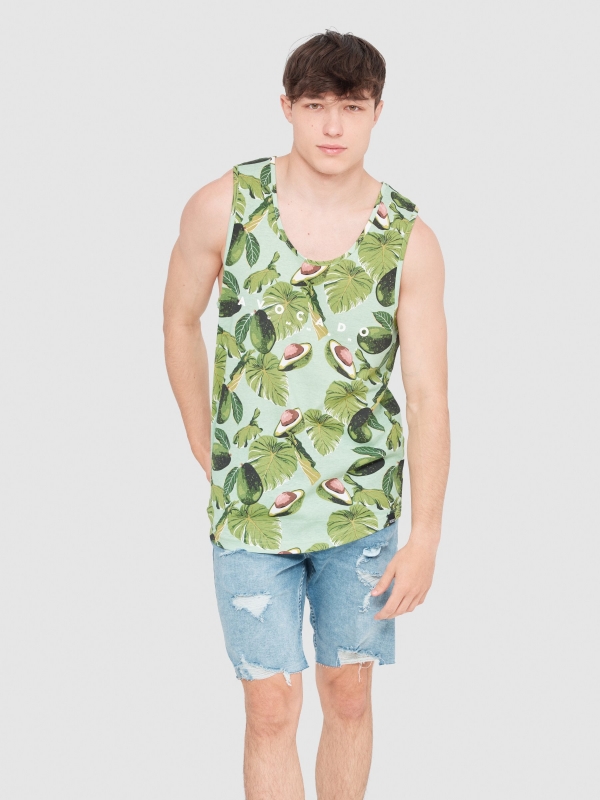 Avocado tank top mint middle front view