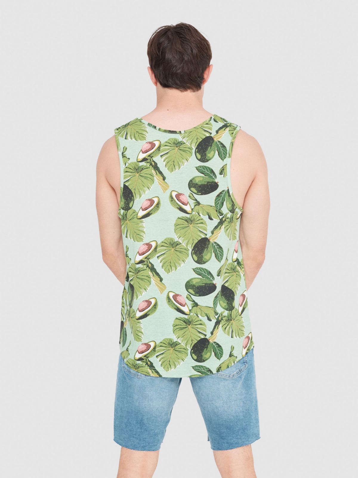 Avocado tank top mint middle back view