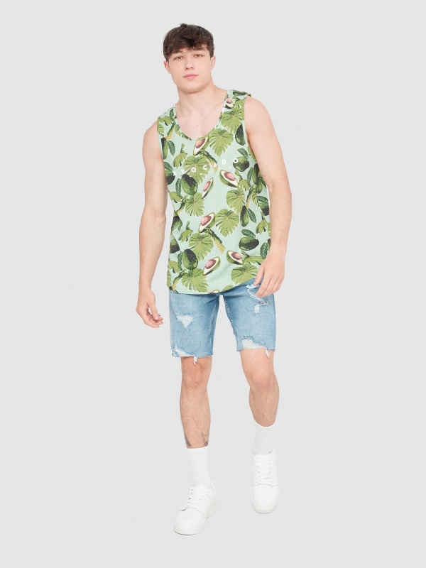 Avocado tank top mint front view