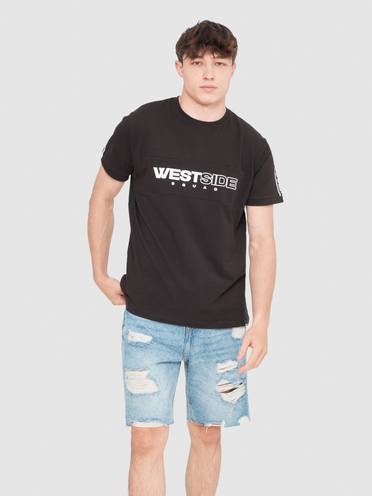Westside T-shirt black middle front view