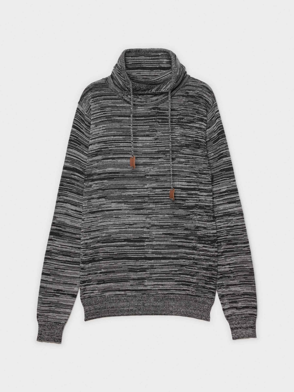  Fleece turtleneck sweater dark grey