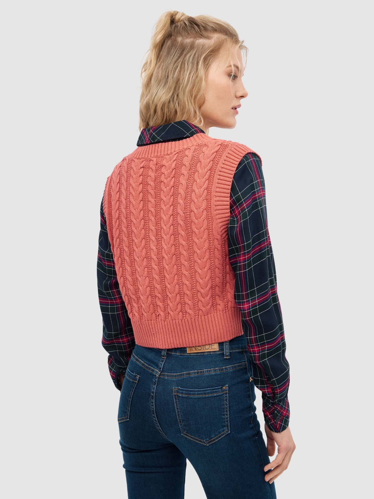 Vest of eights red middle back view
