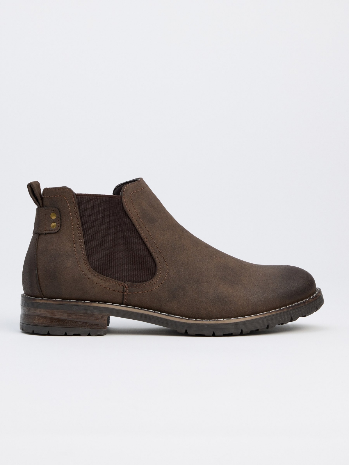 Chealse boot with elastics earth brown