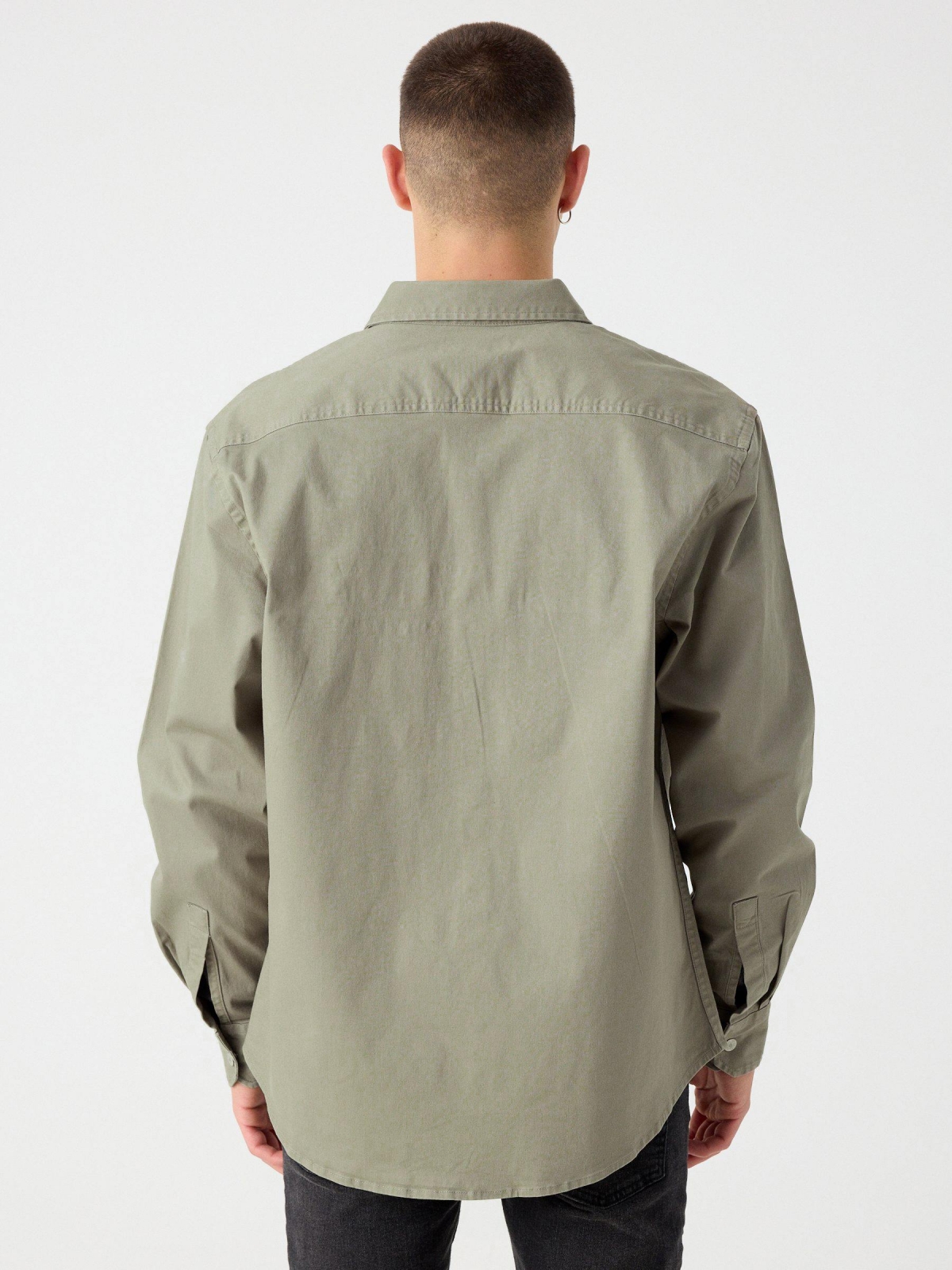 Regular shirt light green middle back view