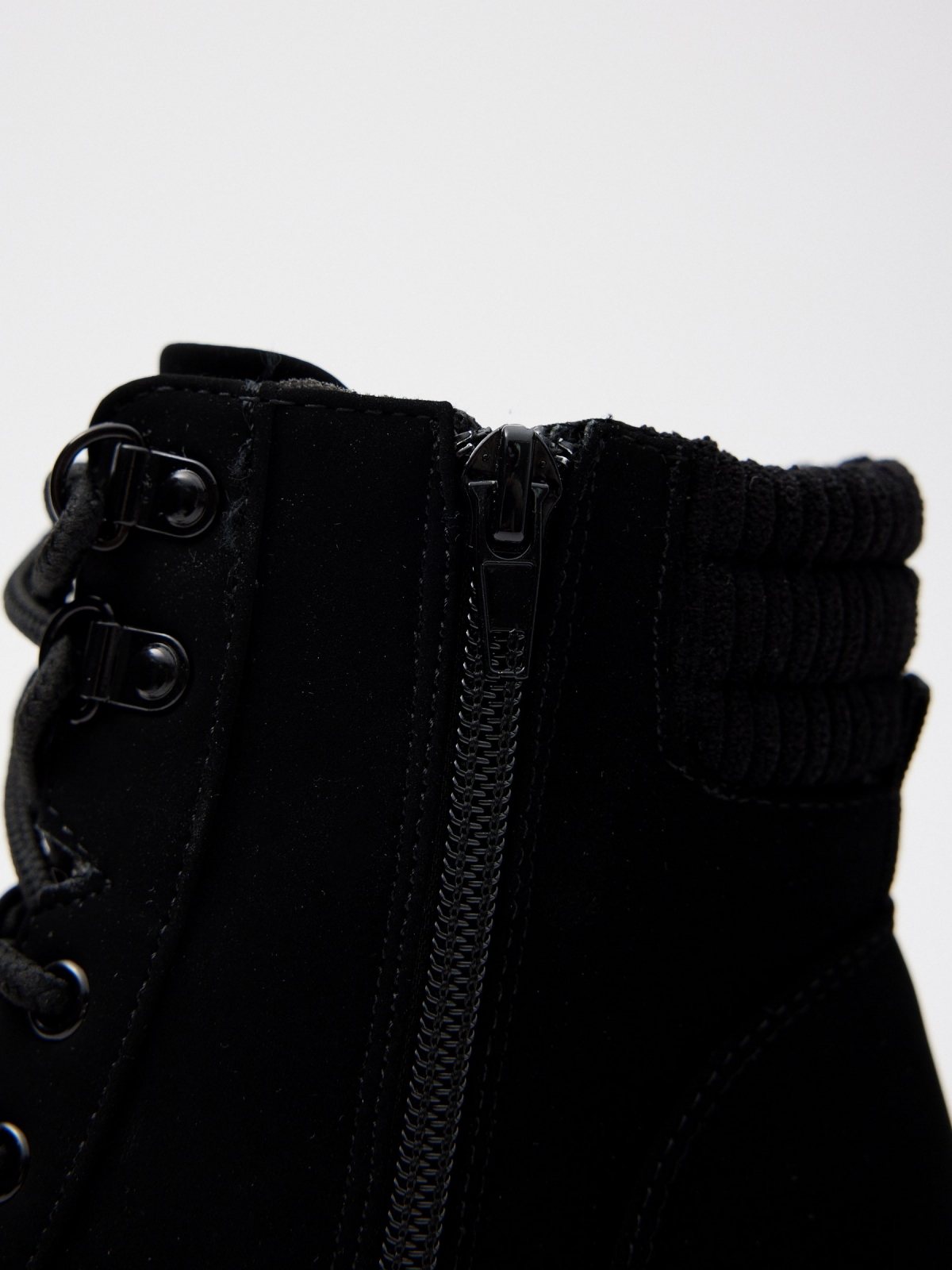 Ankle boots with combined collar black detail view
