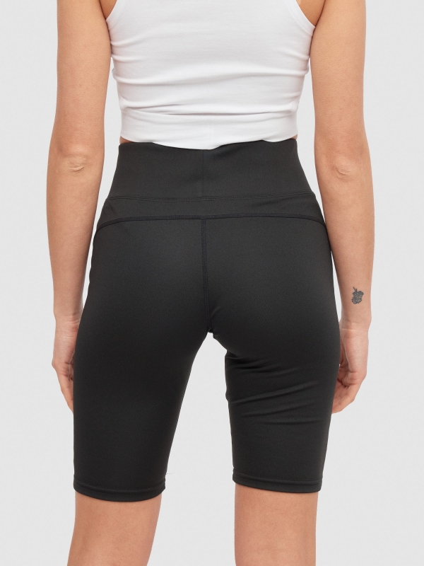 Basic cycling leggings black detail view