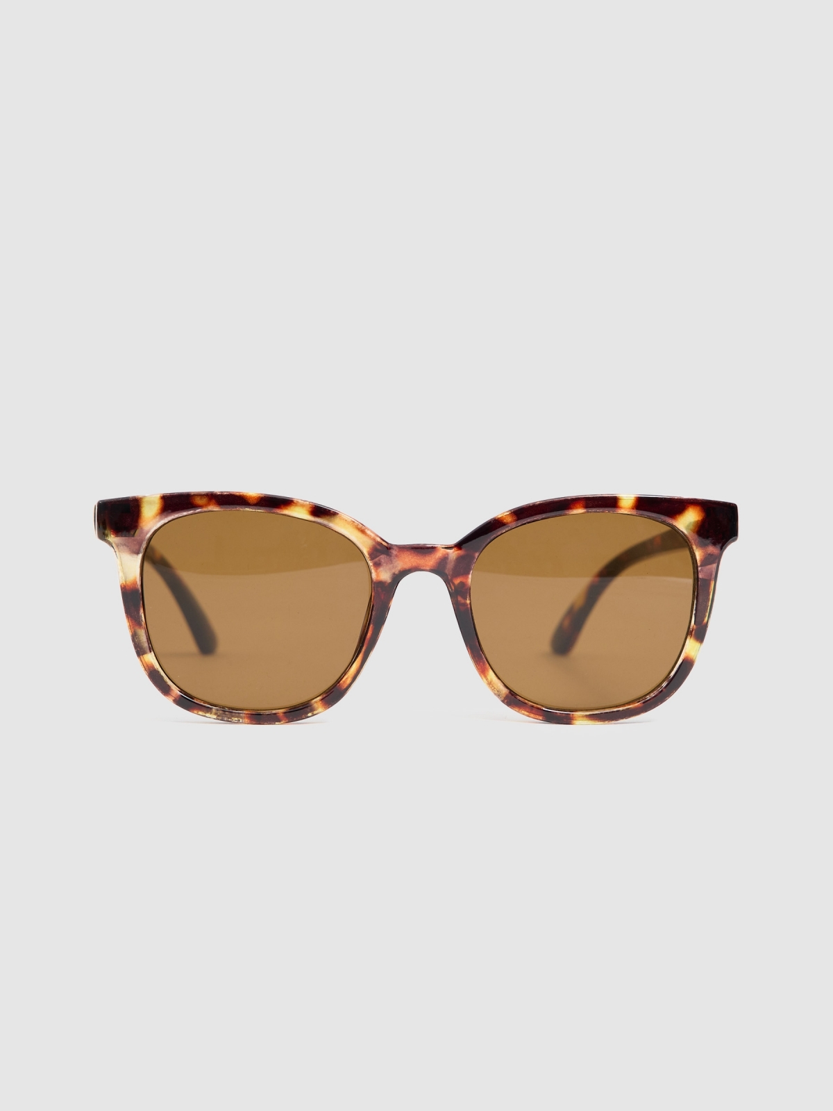tortoiseshell frame sunglasses light brown