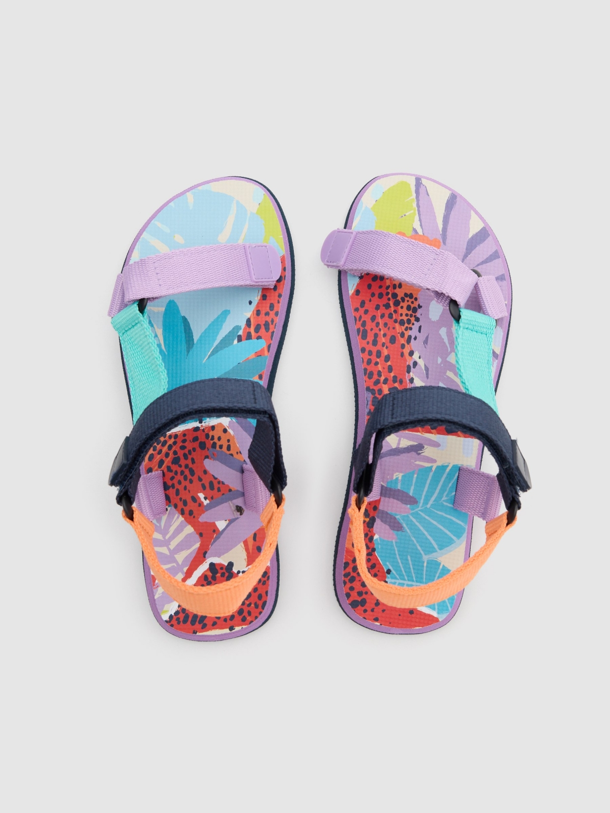 Tropical crab flip-flops multicolor