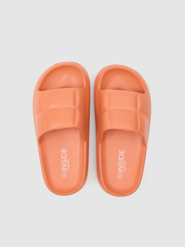 Padded flip-flops caldera orange