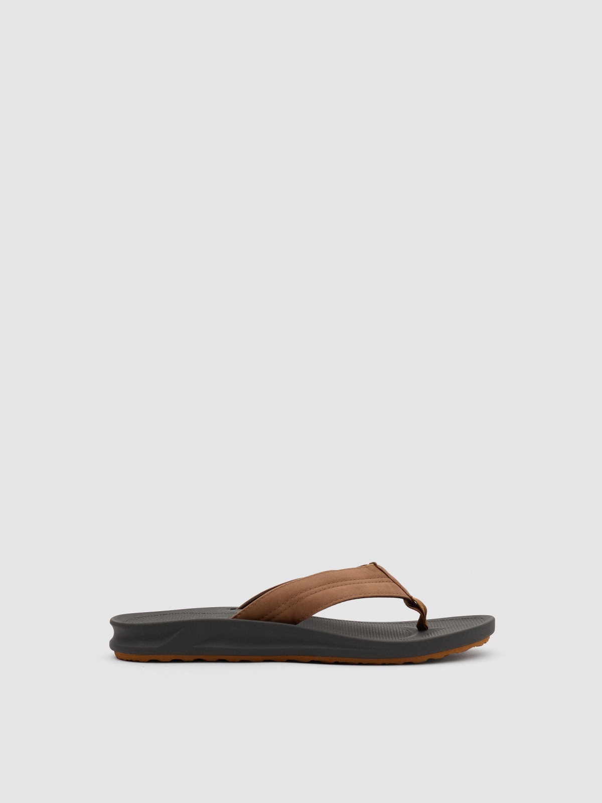 Thong sandal dark brown zenithal view