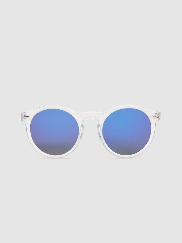 Round acetate sunglasses white