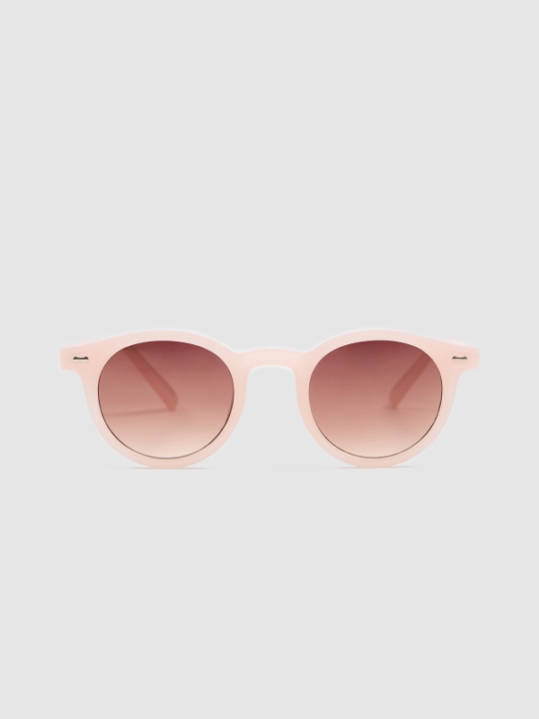 Óculos de sol redondos de acetona rosa