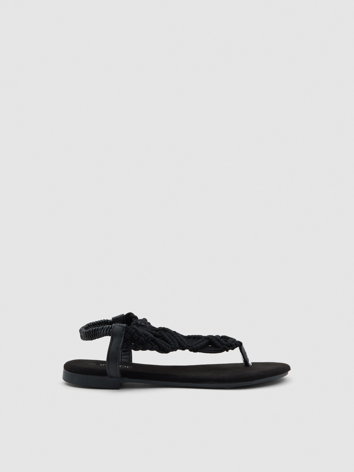 Black macramé sandal black