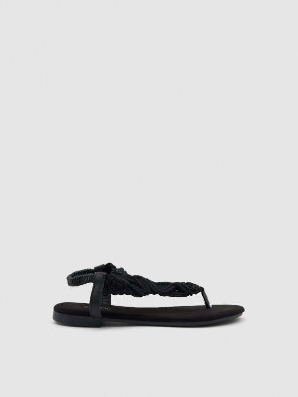 Black macramé sandal black