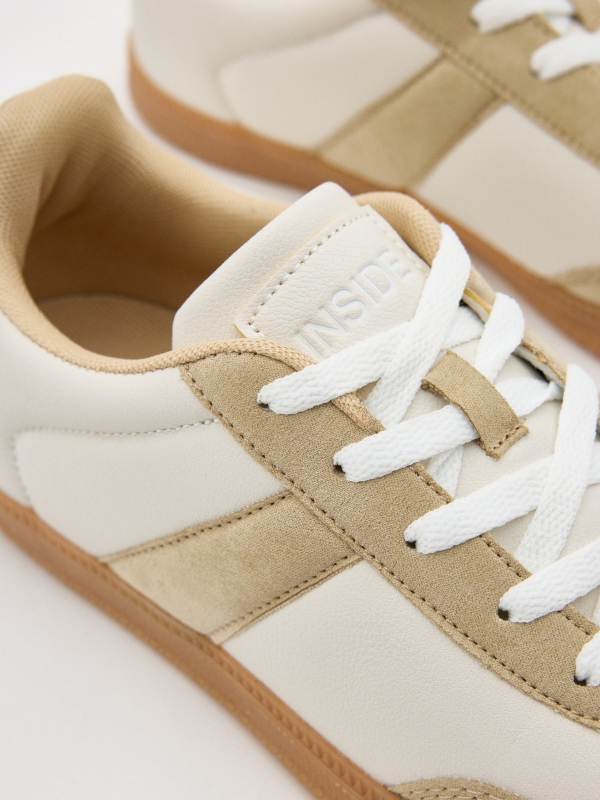 Combined retro sneakers white detail view