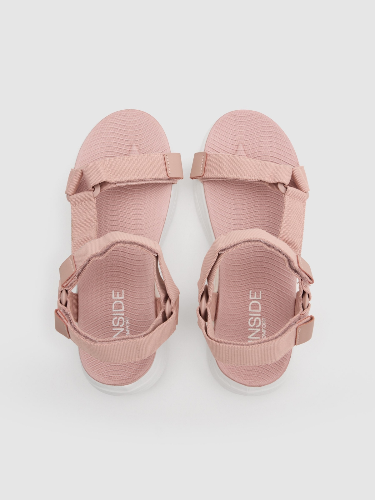 Sandalia deportiva velcro rosa vista cenital