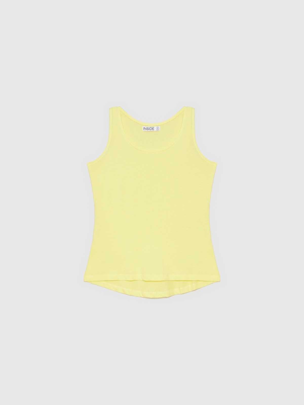  T-shirt regata básica amarelo claro