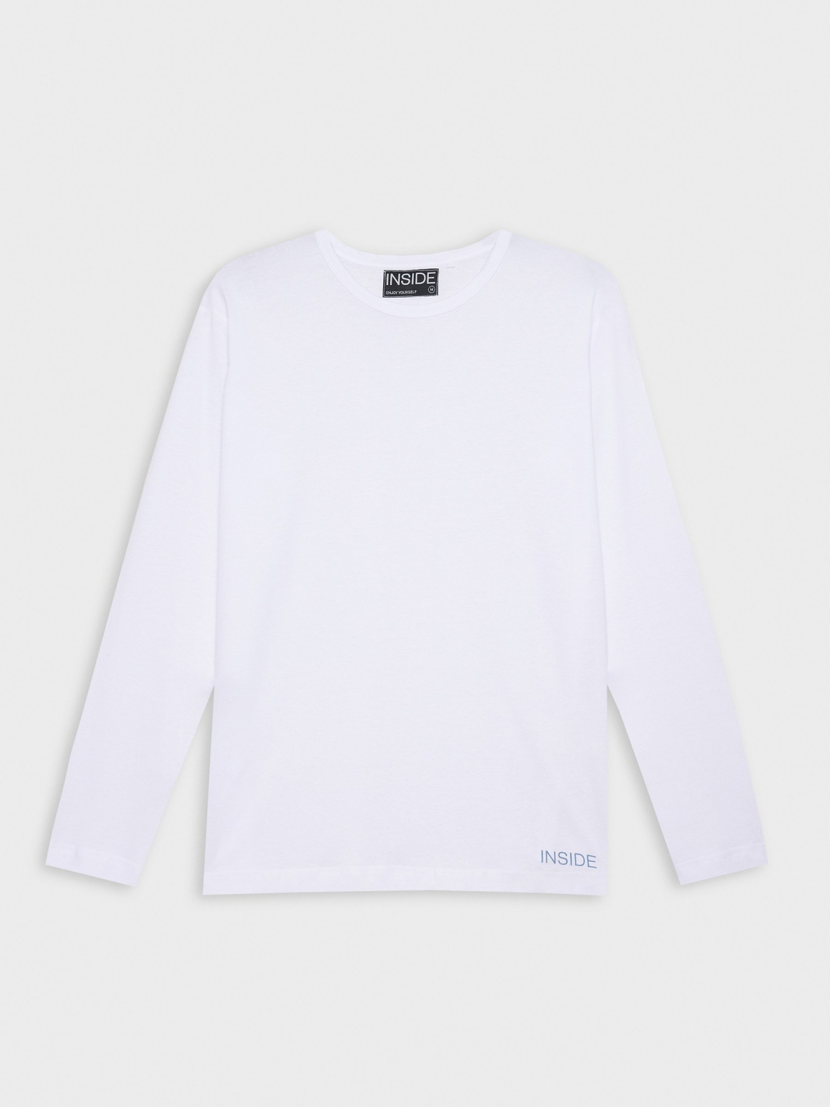  T-shirt básica de manga comprida branco