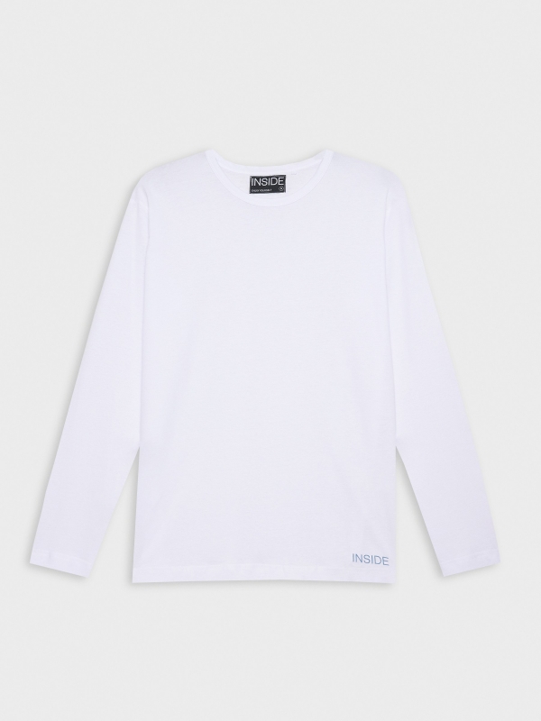  T-shirt básica de manga comprida branco
