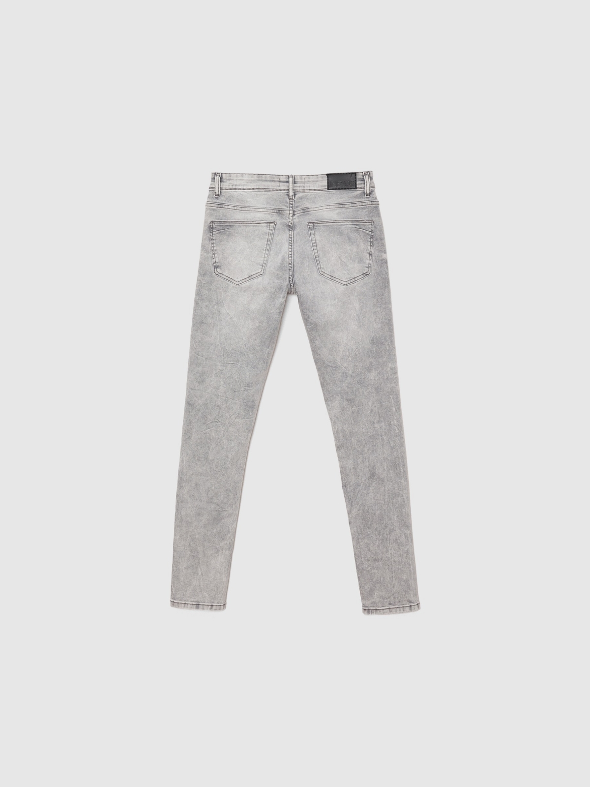 Jeans super slim gris gris vista detalle