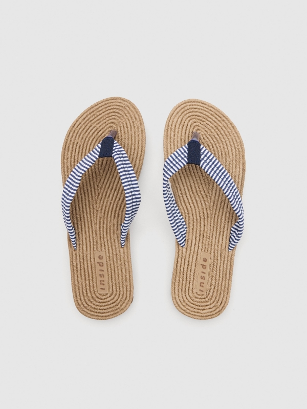 Flip-flops with nautical strap navy