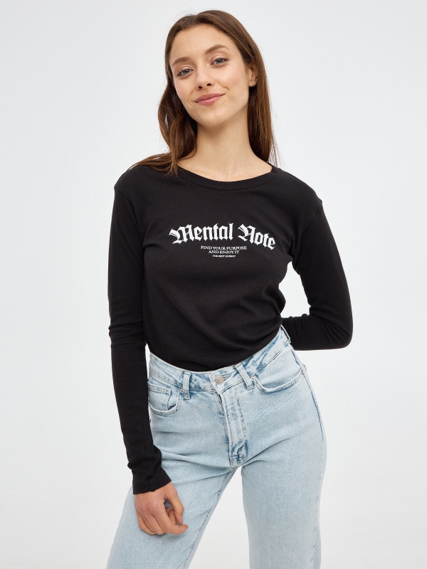 Mental Note T-shirt black middle front view