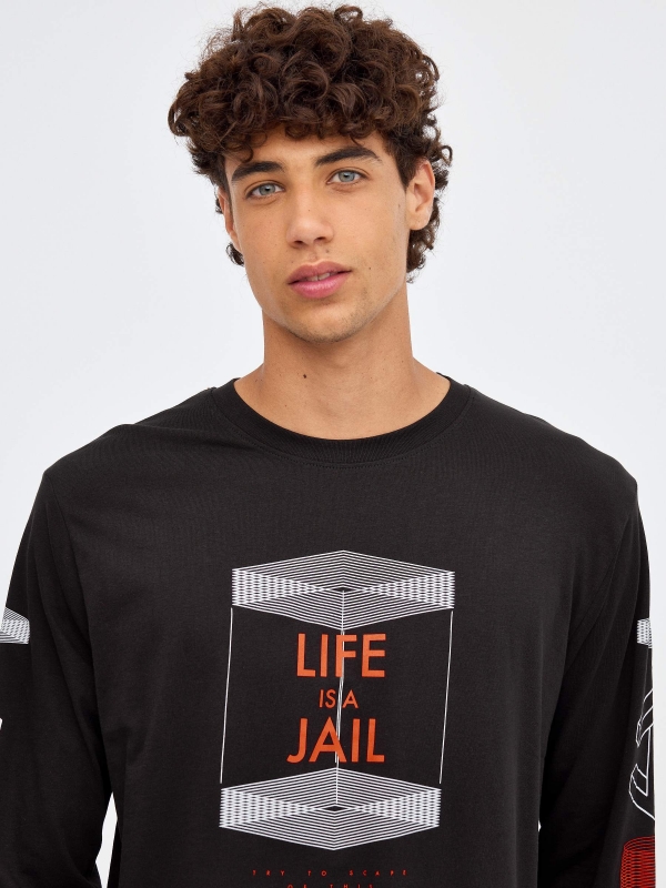 Life is Jail T-shirt black detail view