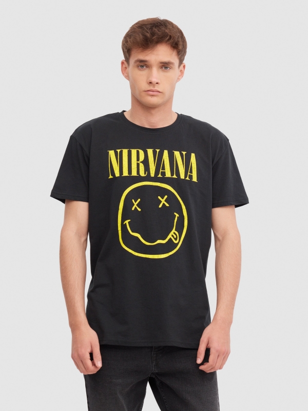 Nirvana T-shirt black middle front view