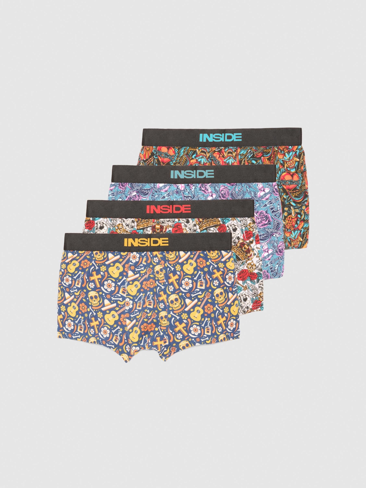 Cuecas boxer estampadas Pack 4 multicolorido