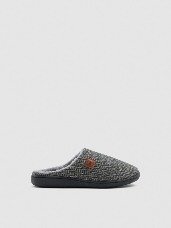 House slipper zigzag grey grey general front view