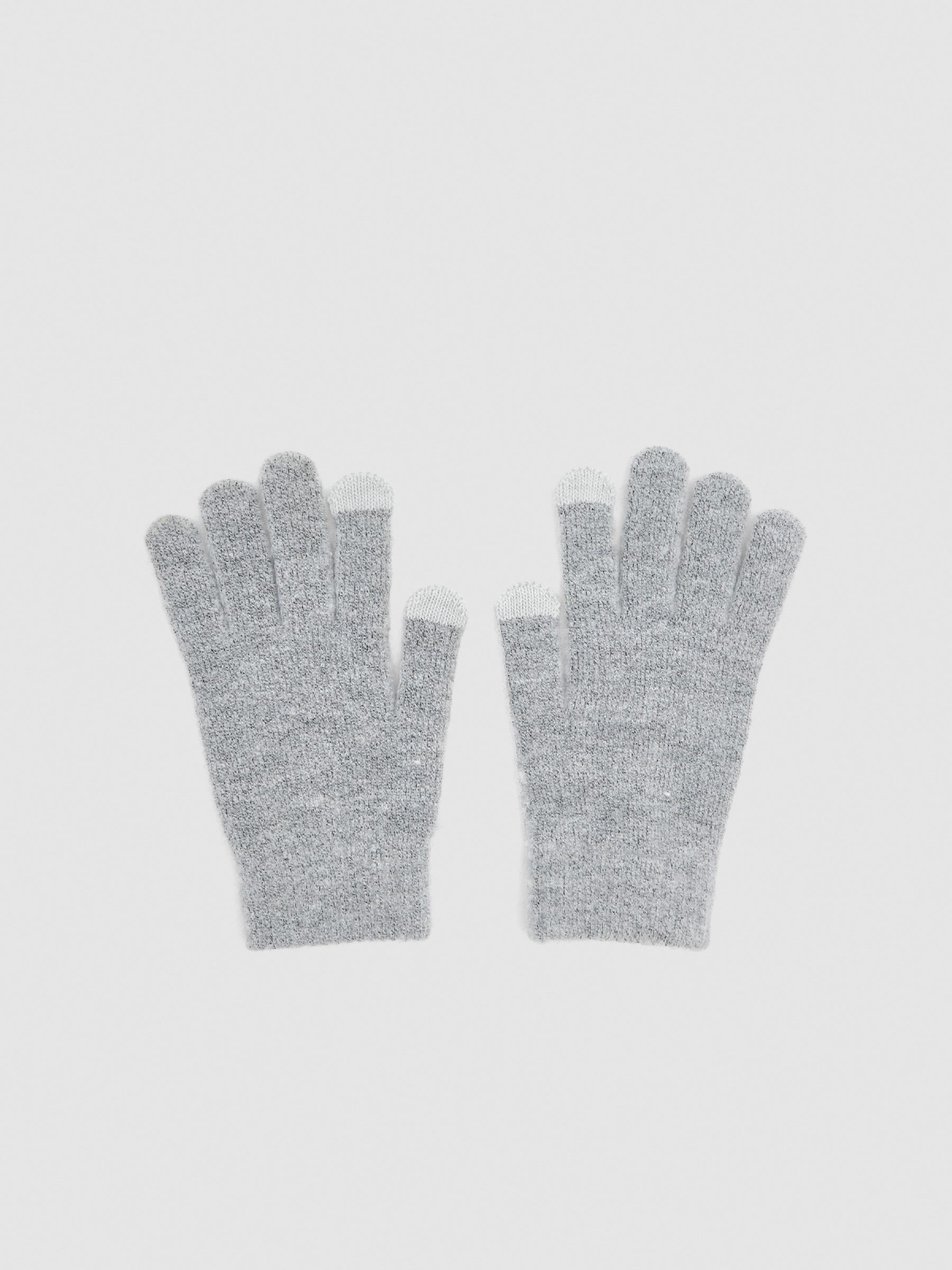 Gray touch gloves