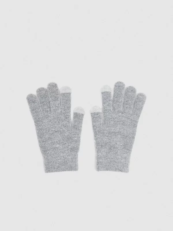 Gray touch gloves