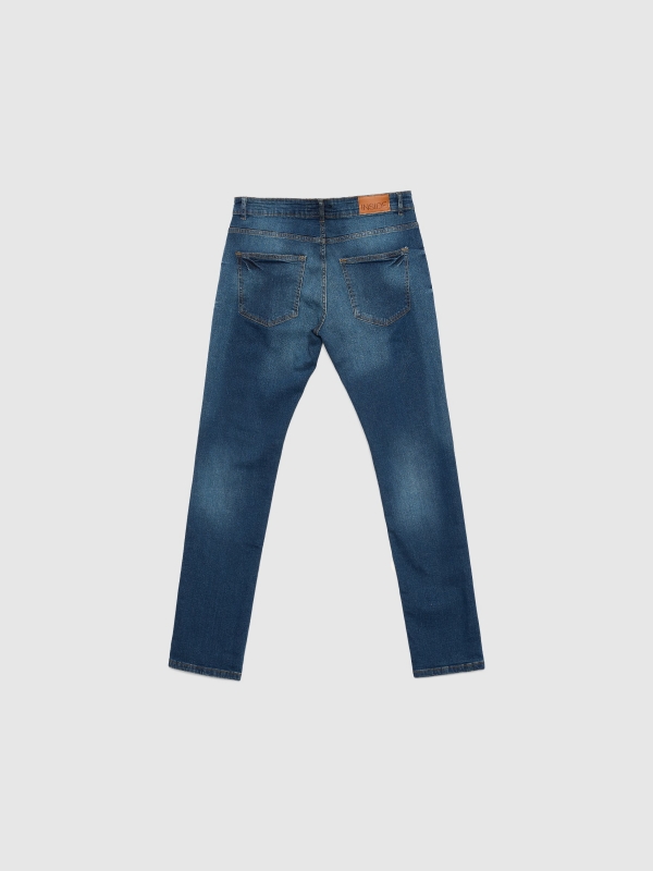 Basic regular jeans dark blue detail view