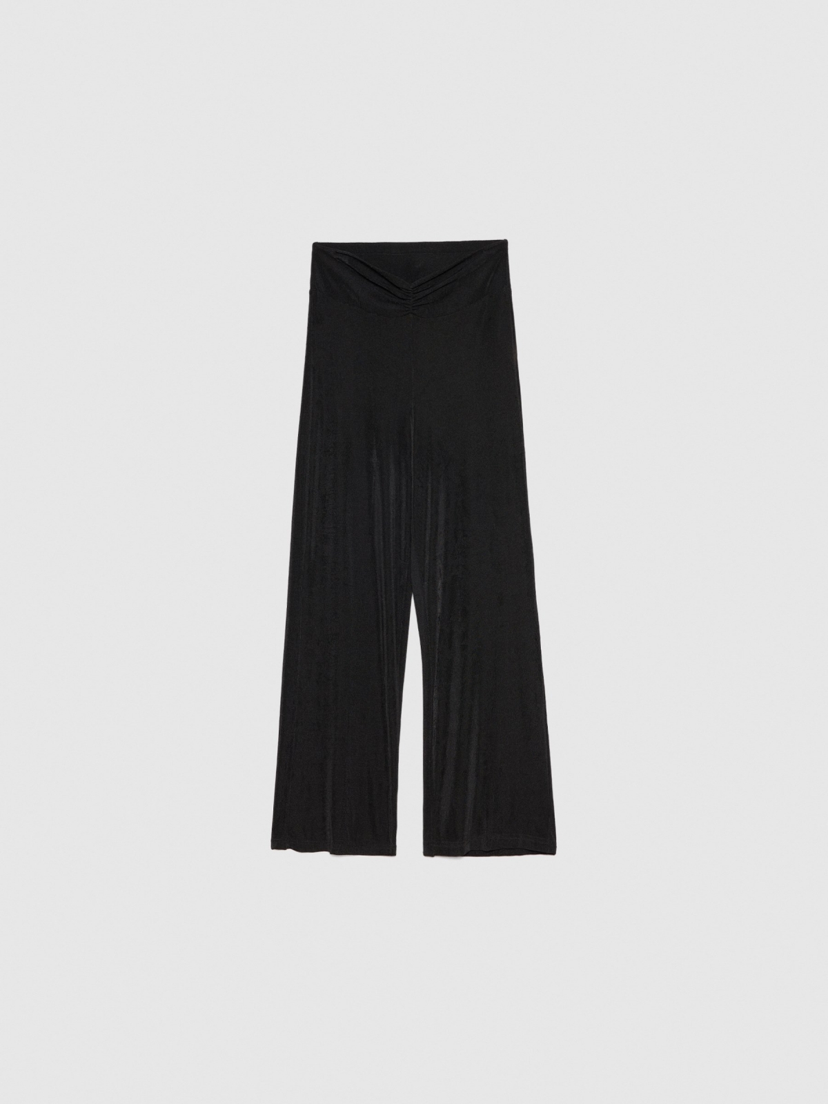  Ruched culotte trousers black