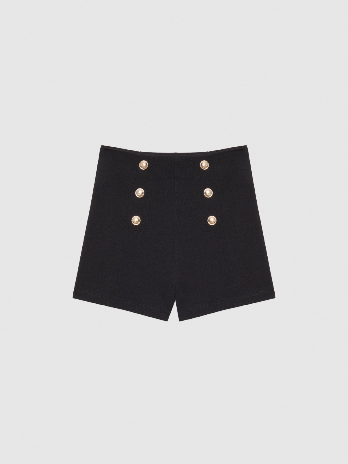  High rise shorts with buttons black