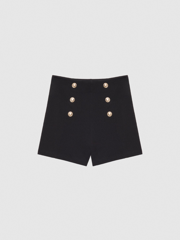  High rise shorts with buttons black